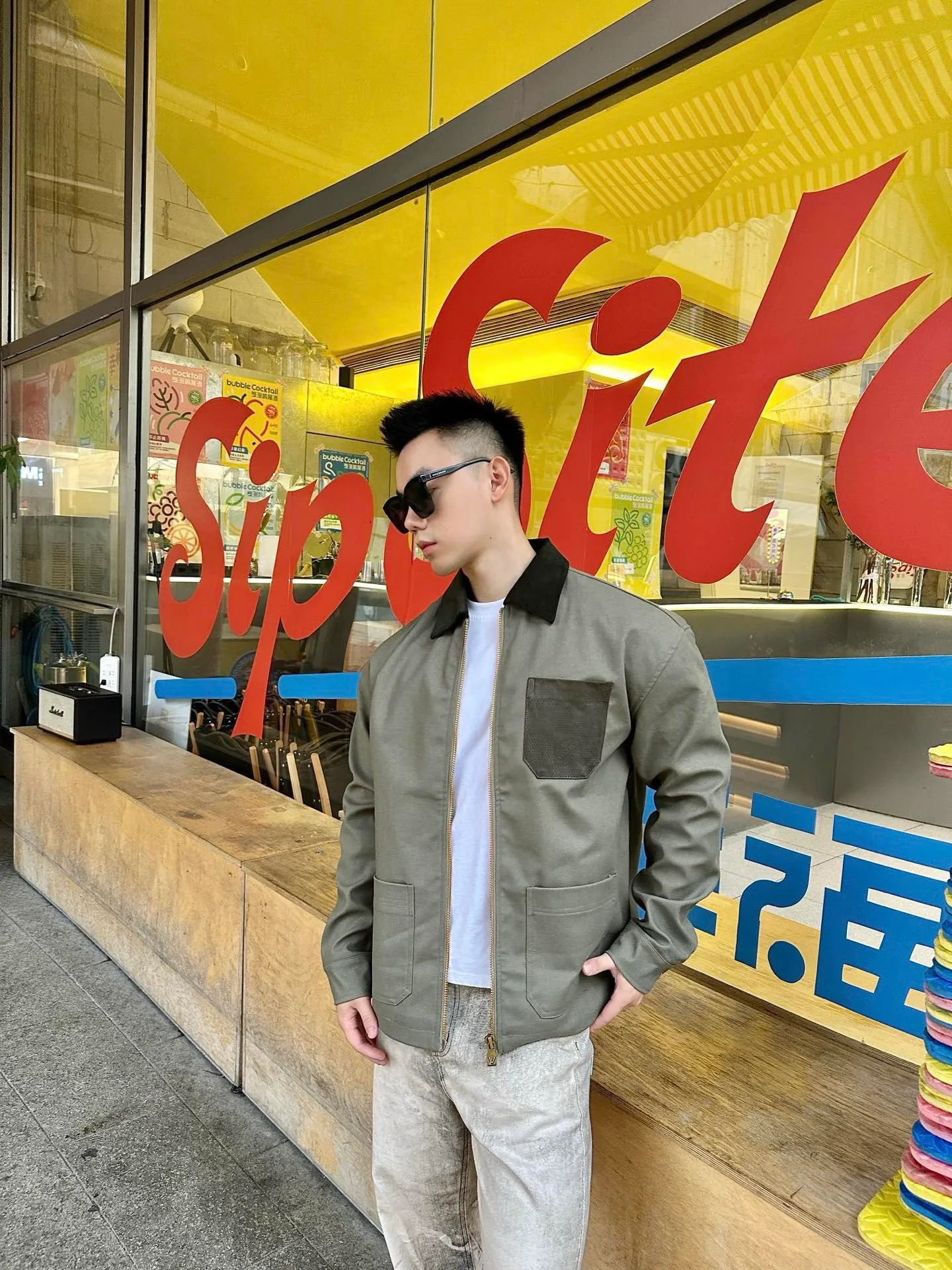 Louis Vuitton/Louis Vuitton checkerboard pocket work jacket